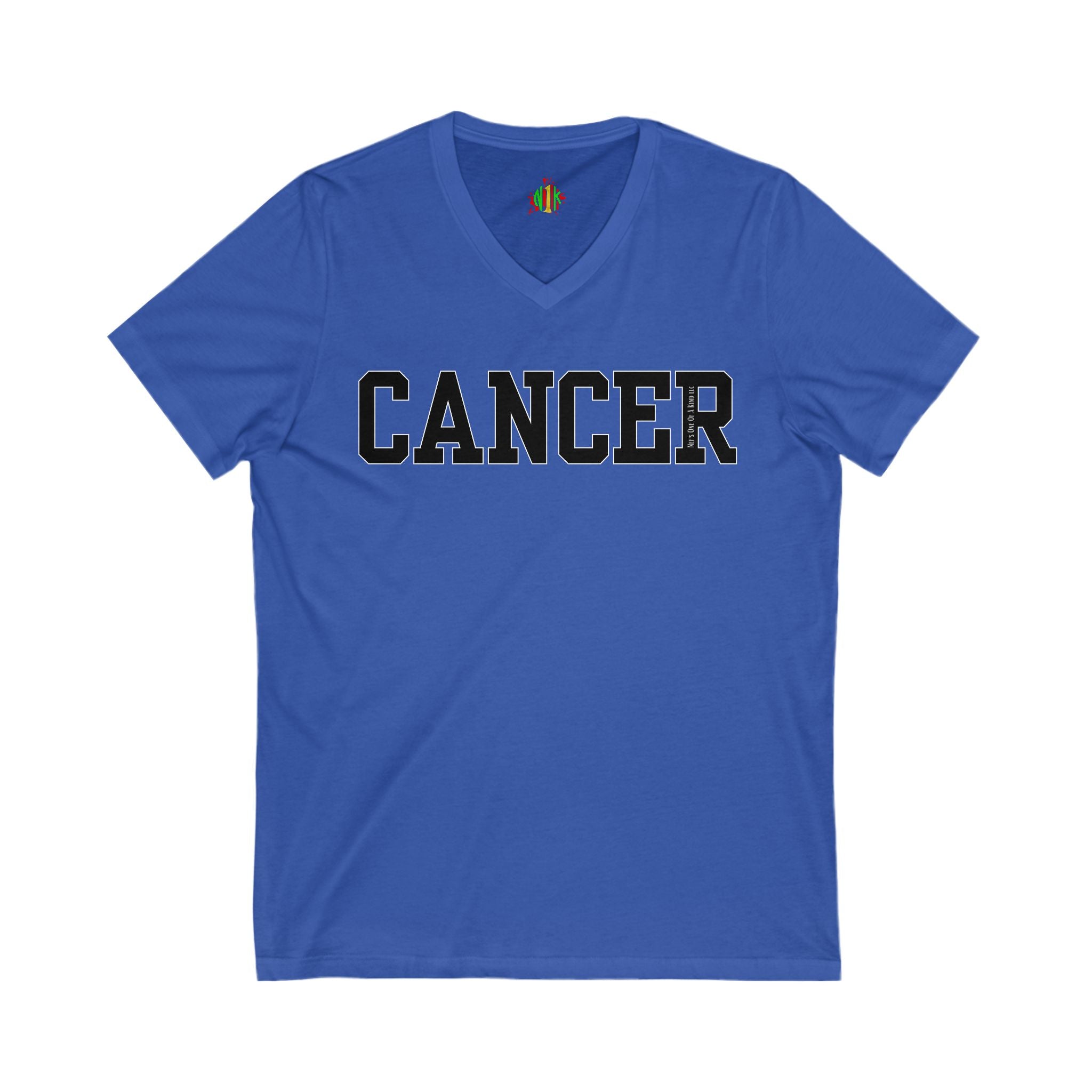 Cancer Zodiac Sign Unisex V-Neck Tee, Support Cancer Patients, Gift for Loved Ones, Birthday, Comfortable Casual Wear